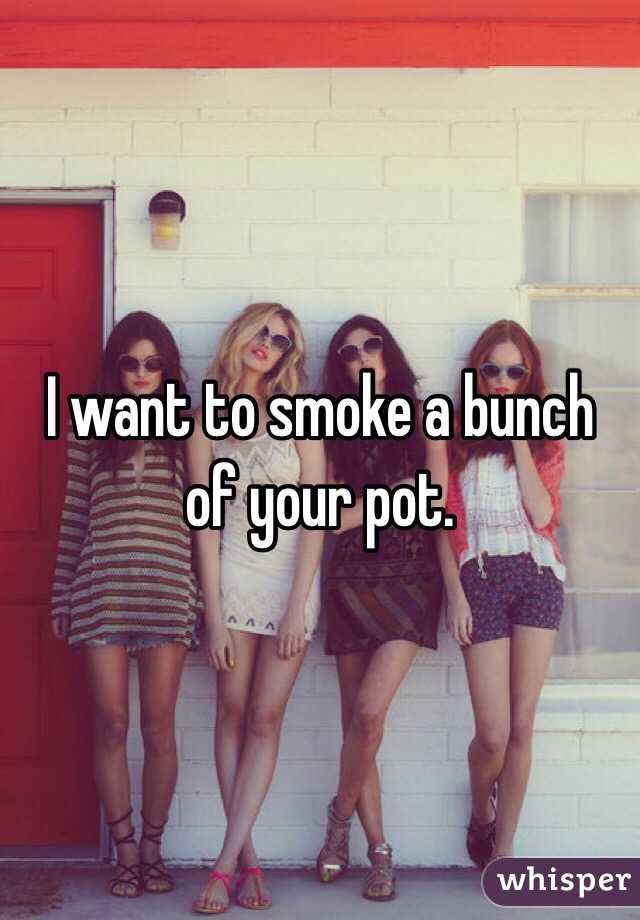 I want to smoke a bunch of your pot.