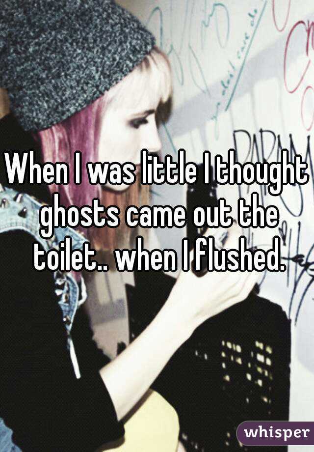 When I was little I thought ghosts came out the toilet.. when I flushed.