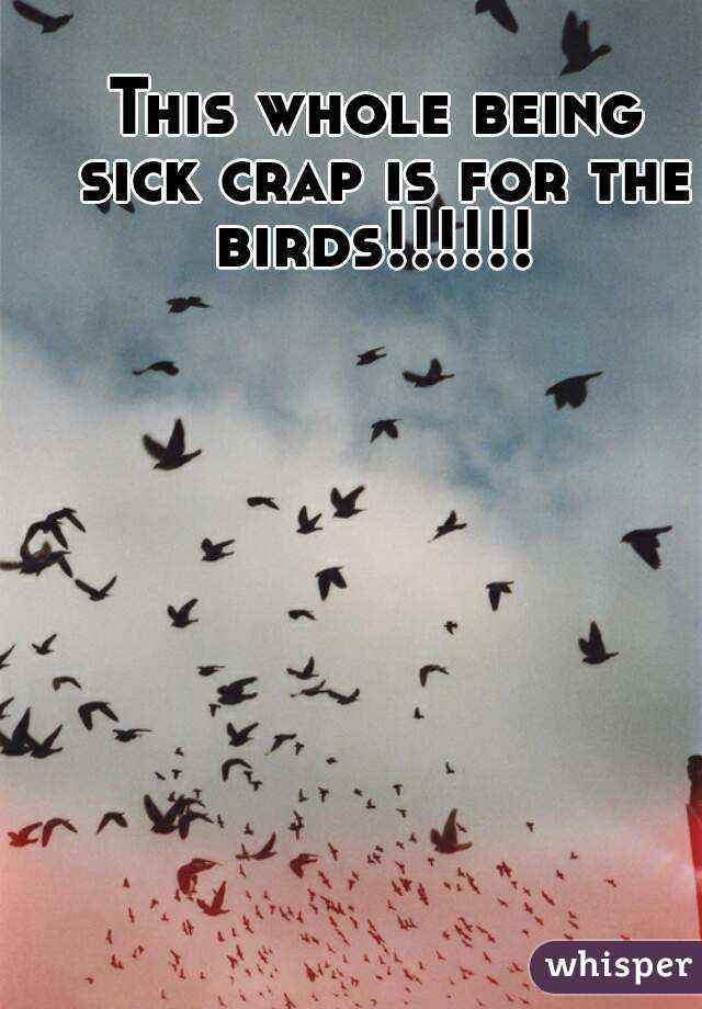 This whole being sick crap is for the birds!!!!!! 