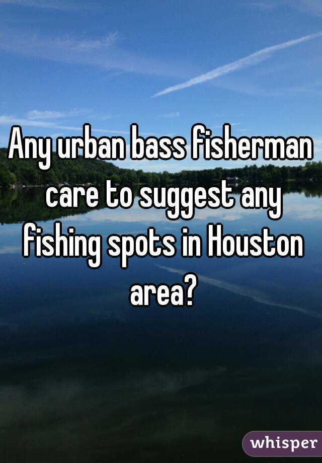 Any urban bass fisherman care to suggest any fishing spots in Houston area?