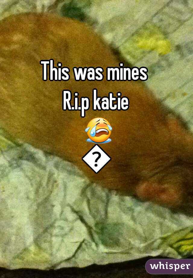 This was mines 
R.i.p katie 😭😭