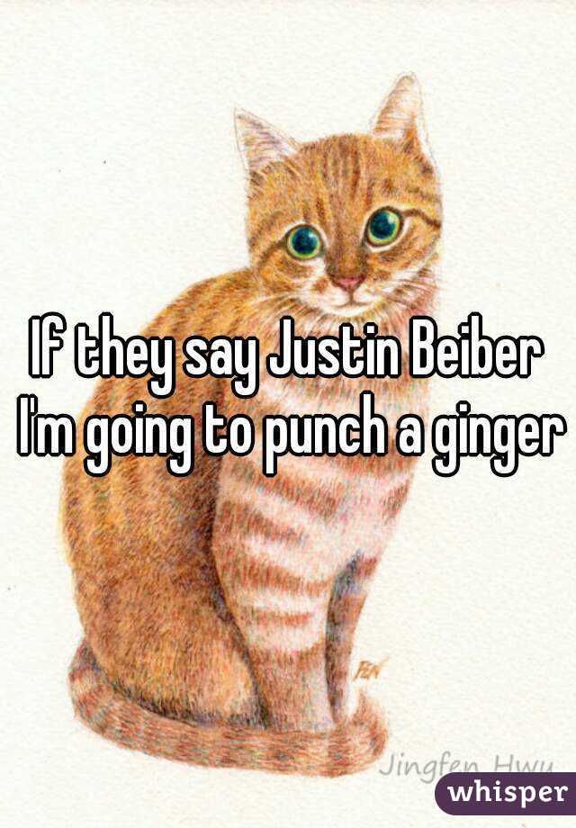 If they say Justin Beiber I'm going to punch a ginger