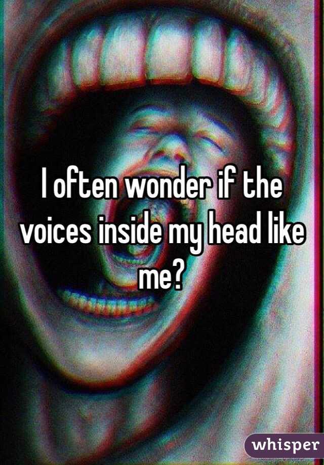 I often wonder if the voices inside my head like me?