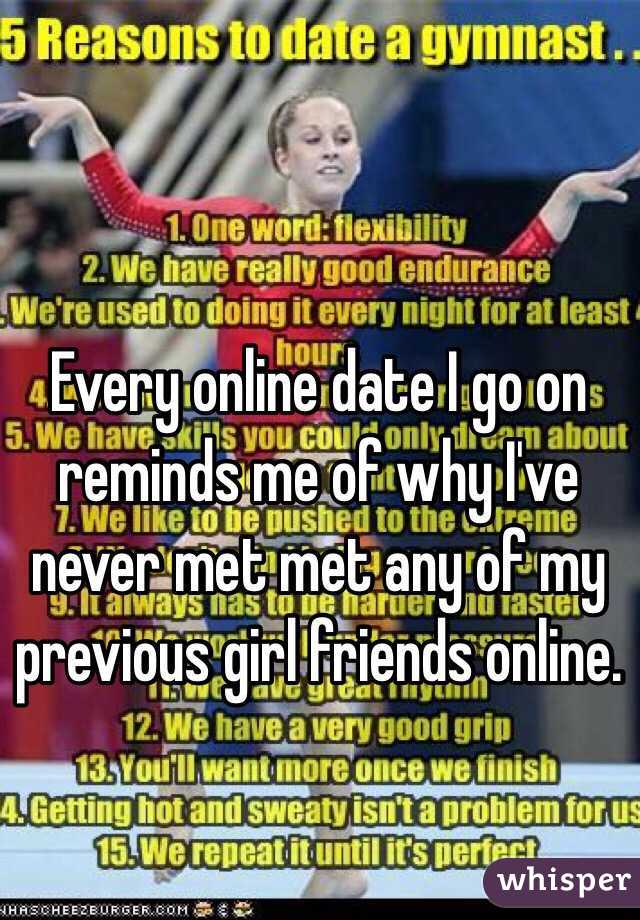 Every online date I go on reminds me of why I've never met met any of my previous girl friends online.