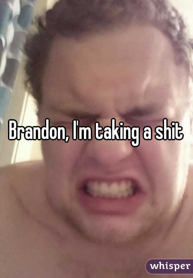 Brandon, I'm taking a shit