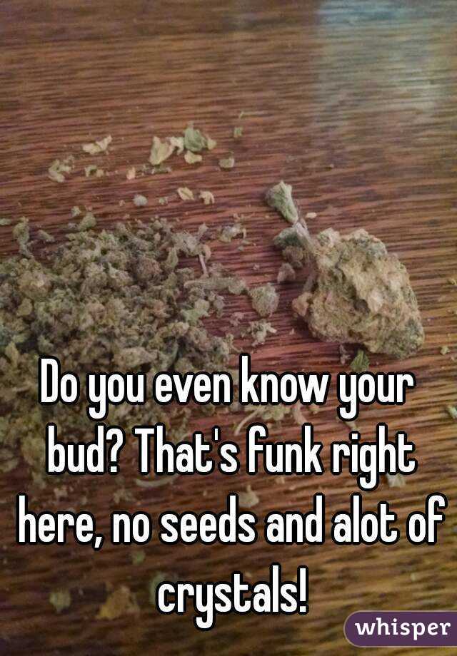 Do you even know your bud? That's funk right here, no seeds and alot of crystals!