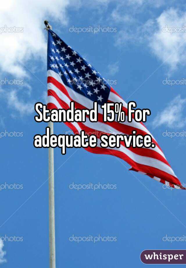 Standard 15% for adequate service.