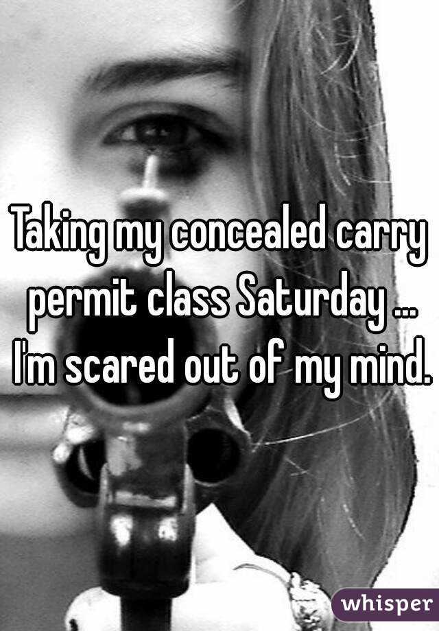 Taking my concealed carry permit class Saturday ... I'm scared out of my mind.