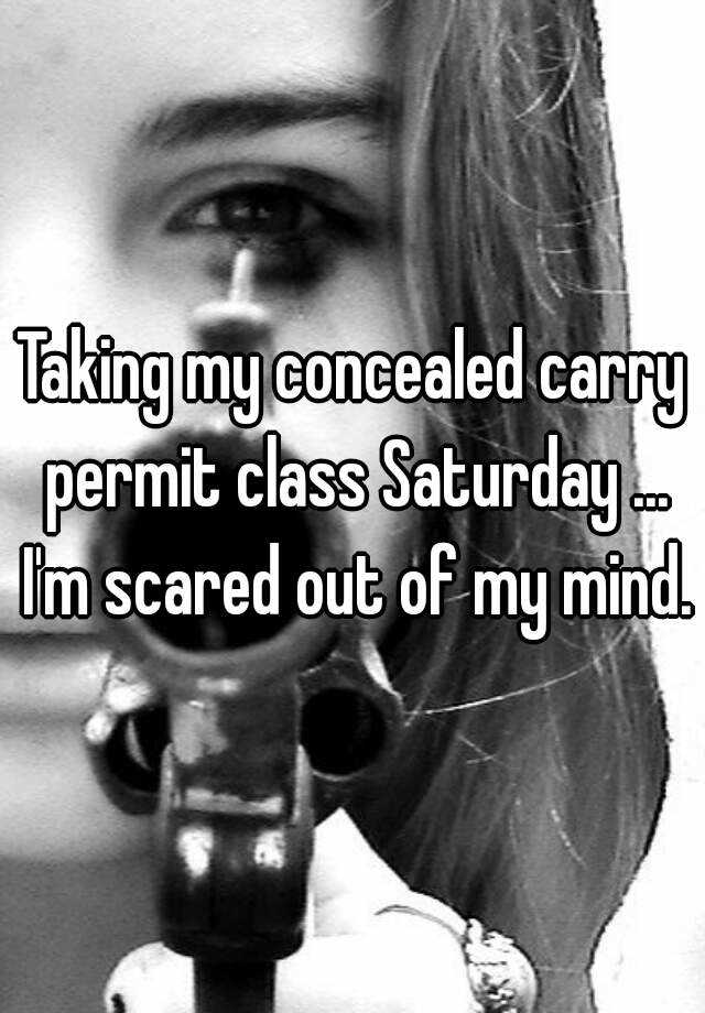 Taking my concealed carry permit class Saturday ... I'm scared out of my mind.