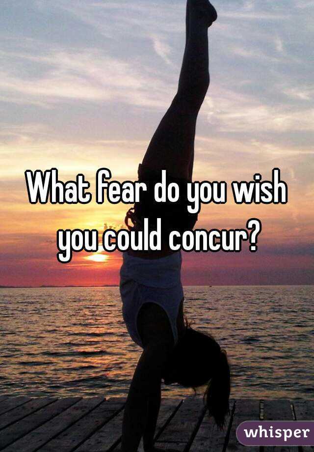 What fear do you wish you could concur?