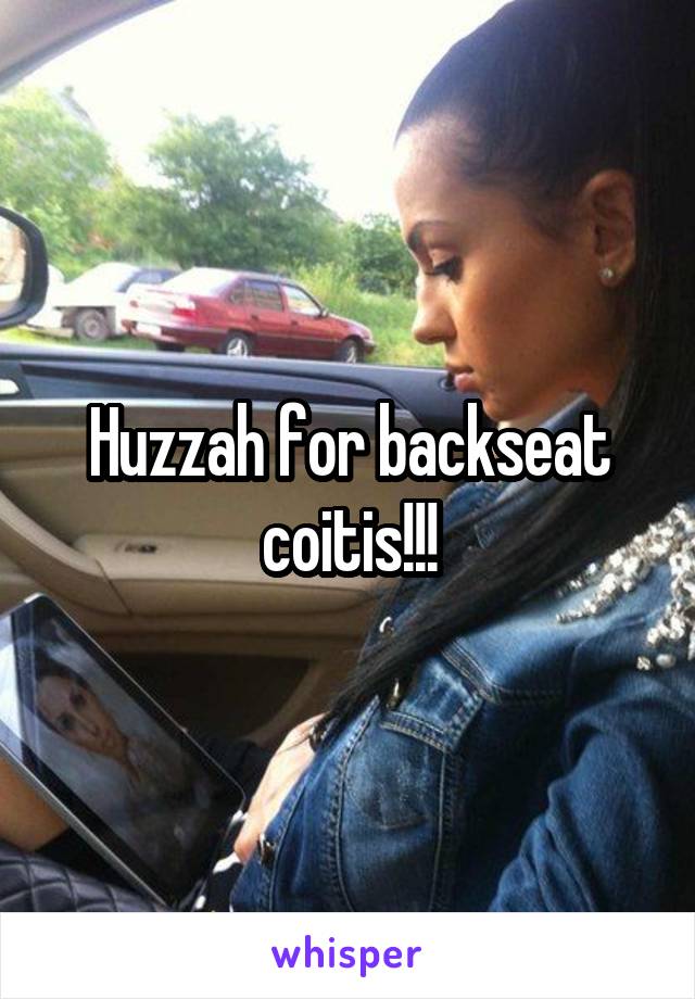 Huzzah for backseat coitis!!!