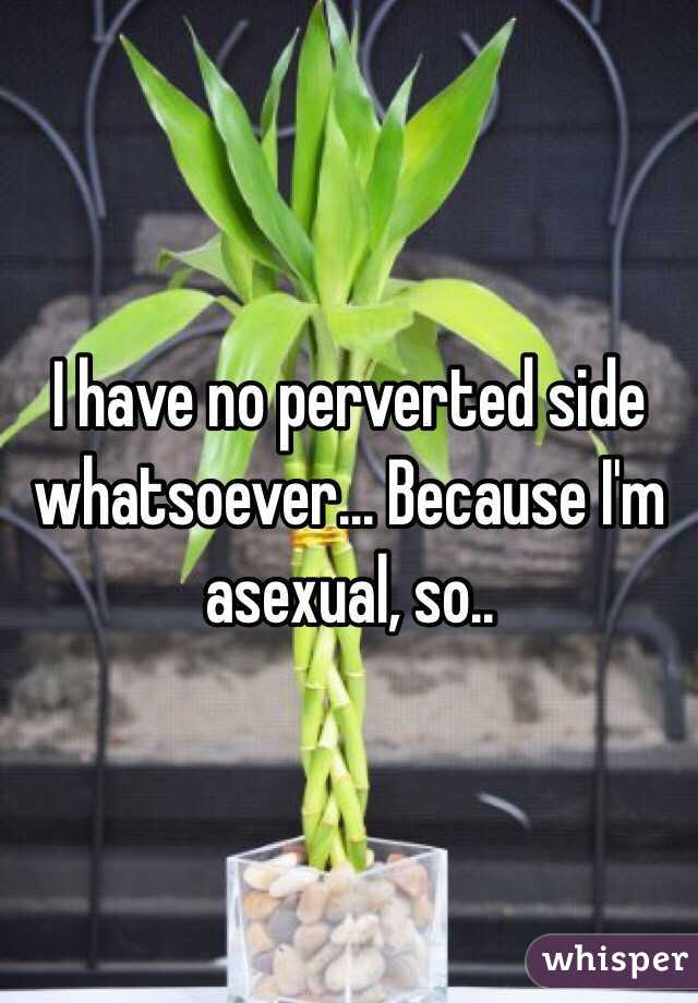 I have no perverted side whatsoever... Because I'm asexual, so..