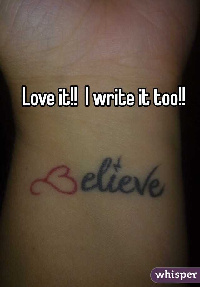 Love it!!  I write it too!!