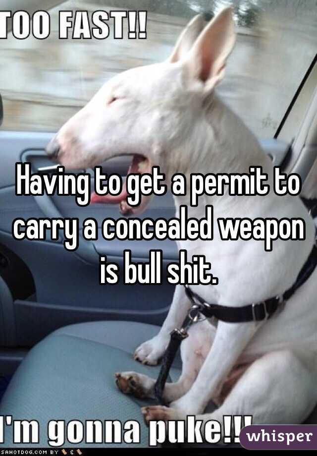 Having to get a permit to carry a concealed weapon is bull shit. 