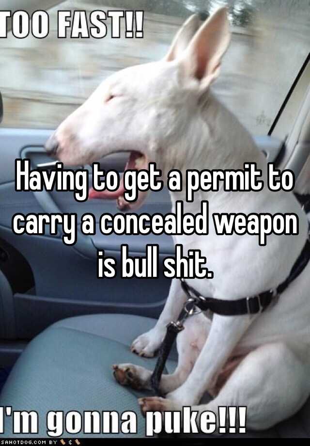 Having to get a permit to carry a concealed weapon is bull shit. 