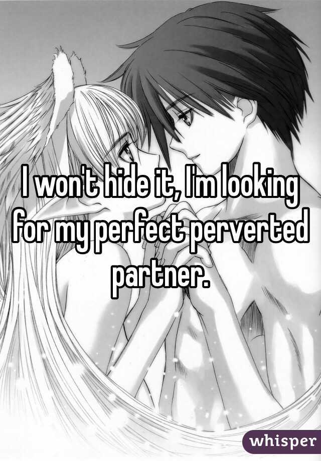 I won't hide it, I'm looking for my perfect perverted partner.