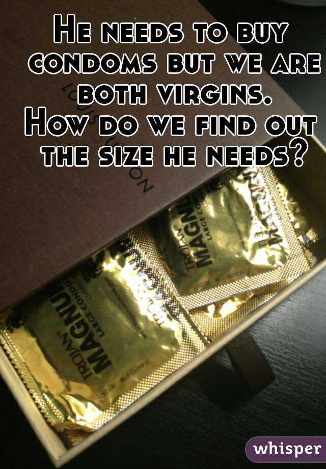 He needs to buy condoms but we are both virgins.
How do we find out the size he needs?