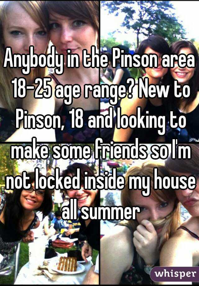 Anybody in the Pinson area 18-25 age range? New to Pinson, 18 and looking to make some friends so I'm not locked inside my house all summer