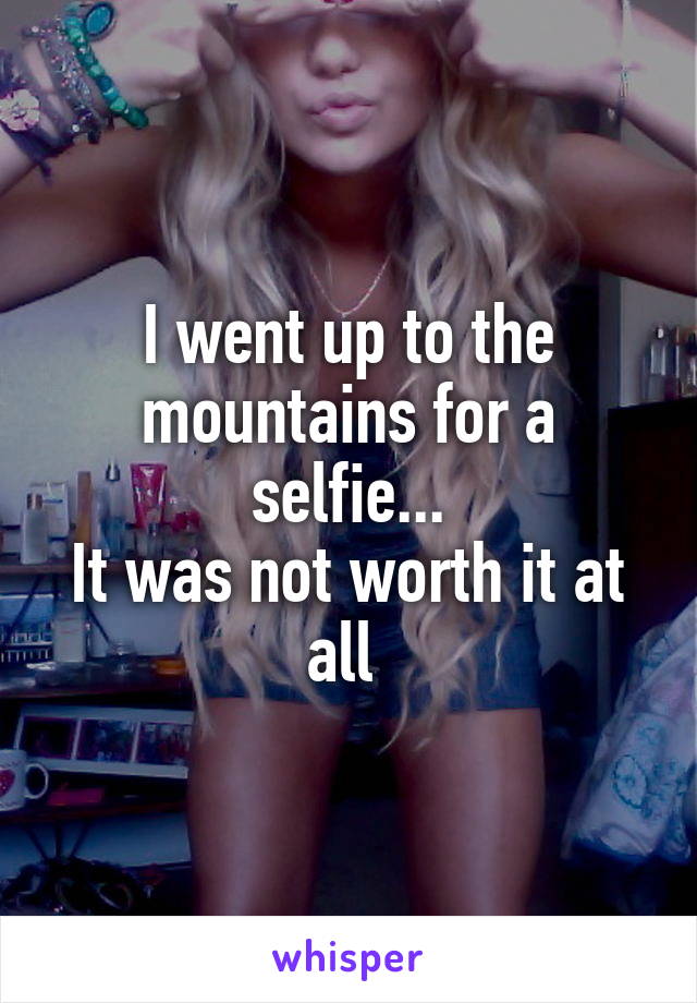 I went up to the mountains for a selfie...
It was not worth it at all 