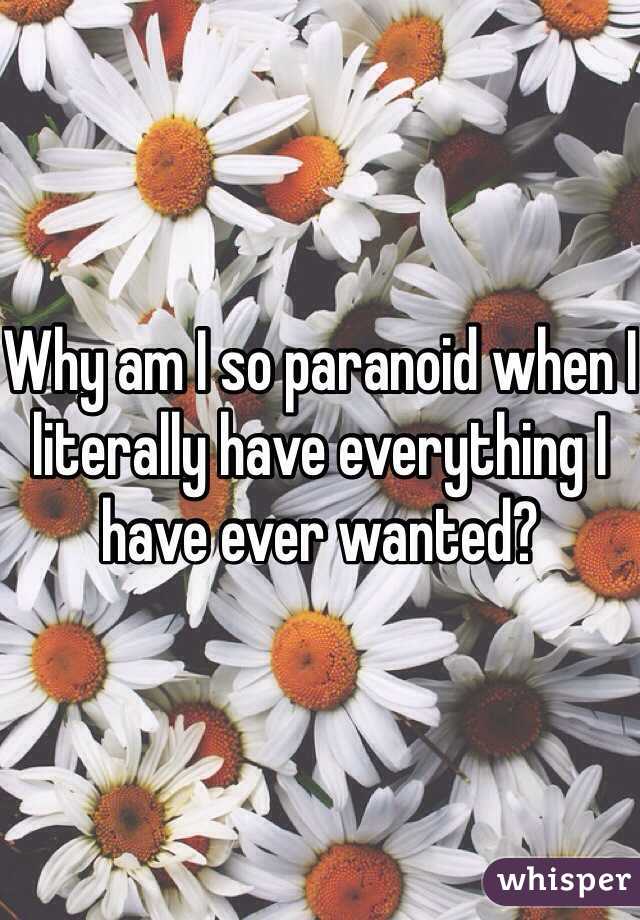 Why am I so paranoid when I literally have everything I have ever wanted?