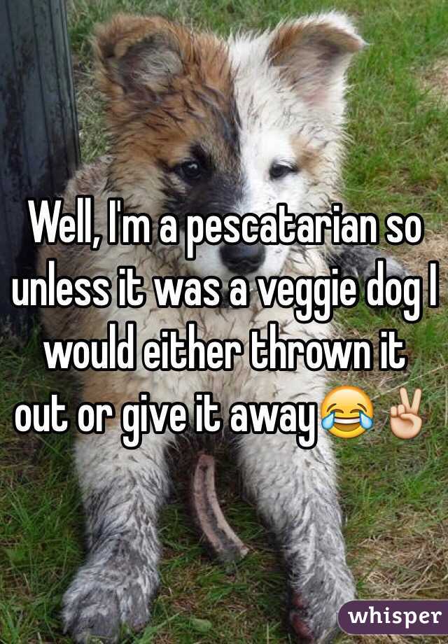 Well, I'm a pescatarian so unless it was a veggie dog I would either thrown it out or give it away😂✌️