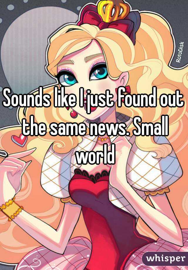 Sounds like I just found out the same news. Small world