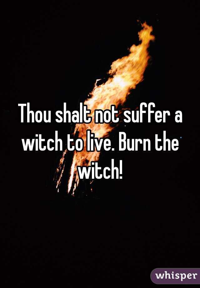 Thou shalt not suffer a witch to live. Burn the witch!