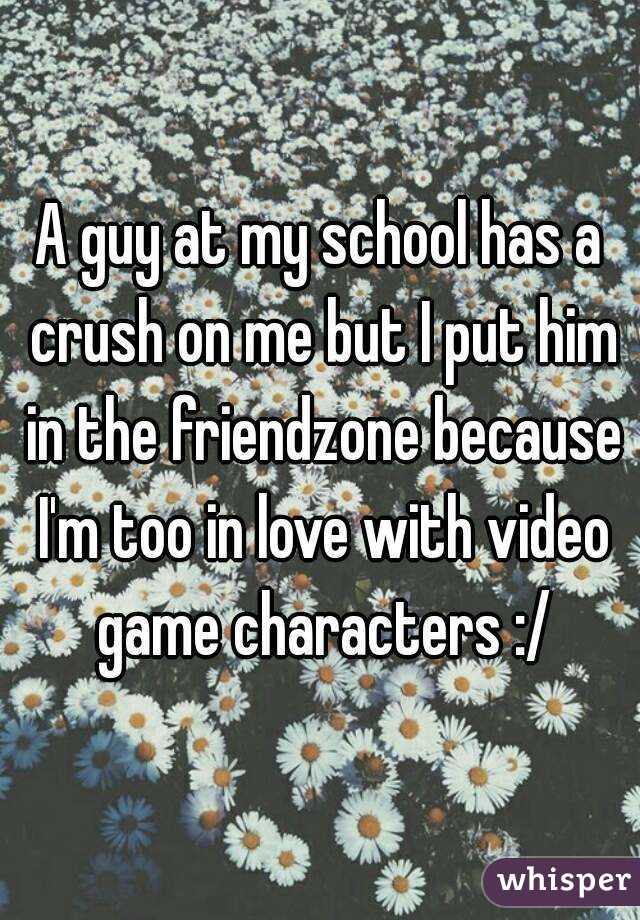 A guy at my school has a crush on me but I put him in the friendzone because I'm too in love with video game characters :/