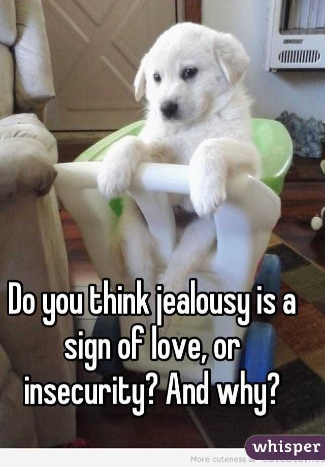 Do you think jealousy is a sign of love, or insecurity? And why?