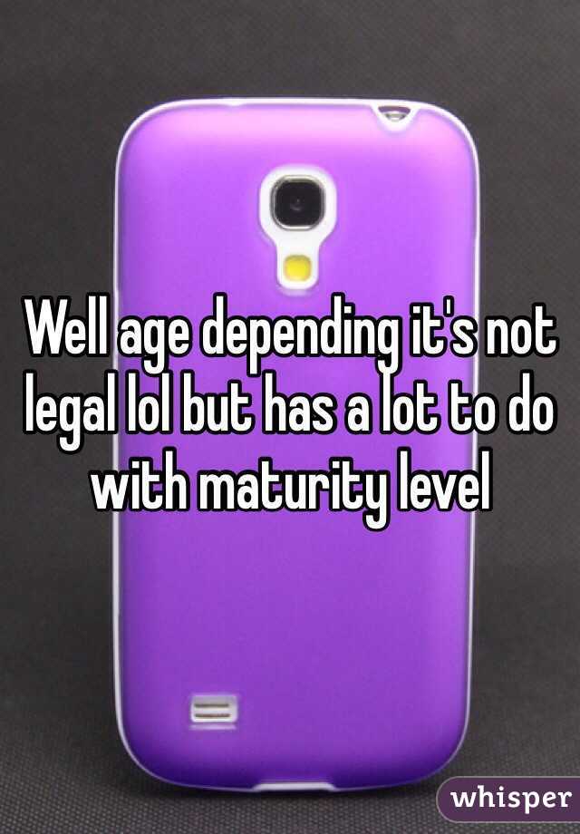 Well age depending it's not legal lol but has a lot to do with maturity level 