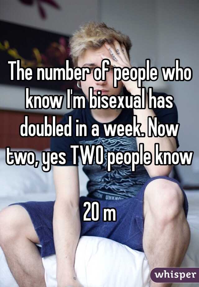 The number of people who know I'm bisexual has doubled in a week. Now two, yes TWO people know 

20 m 