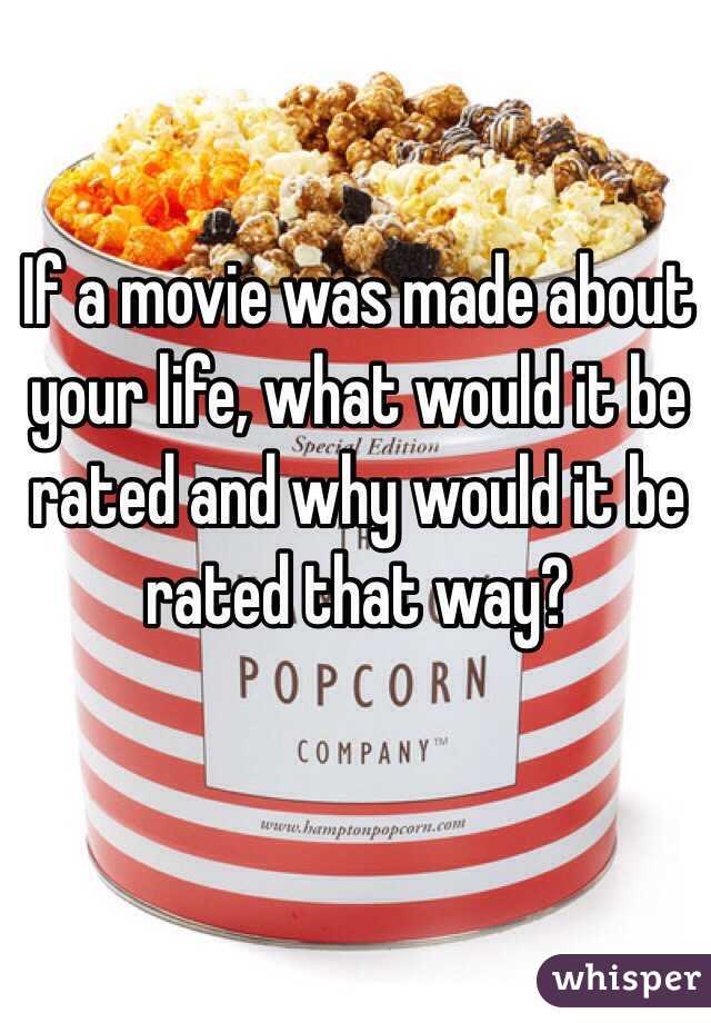 If a movie was made about your life, what would it be rated and why would it be rated that way?