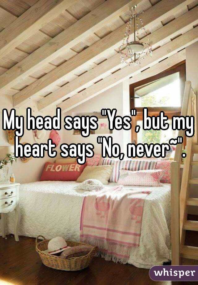 My head says "Yes", but my heart says "No, never~".