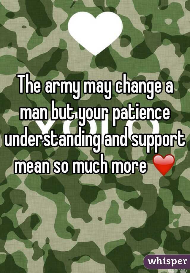 The army may change a man but your patience understanding and support mean so much more ❤️