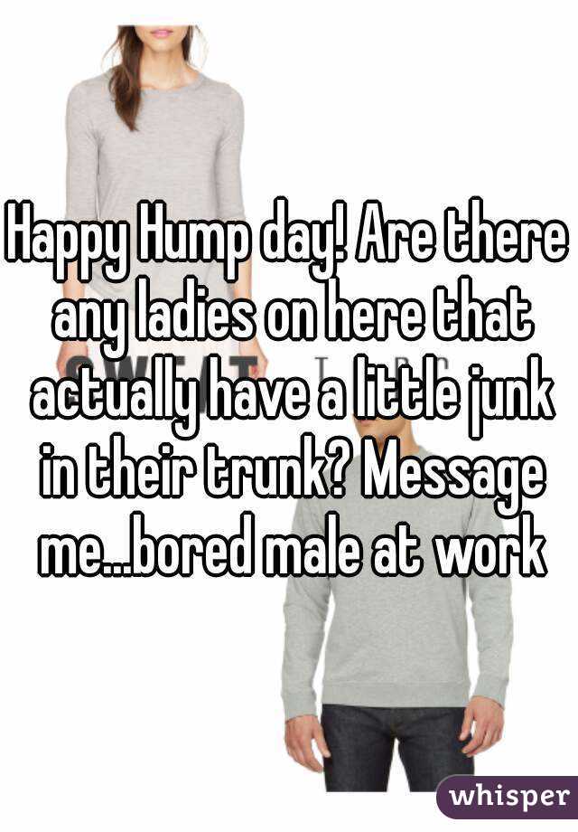 Happy Hump day! Are there any ladies on here that actually have a little junk in their trunk? Message me...bored male at work