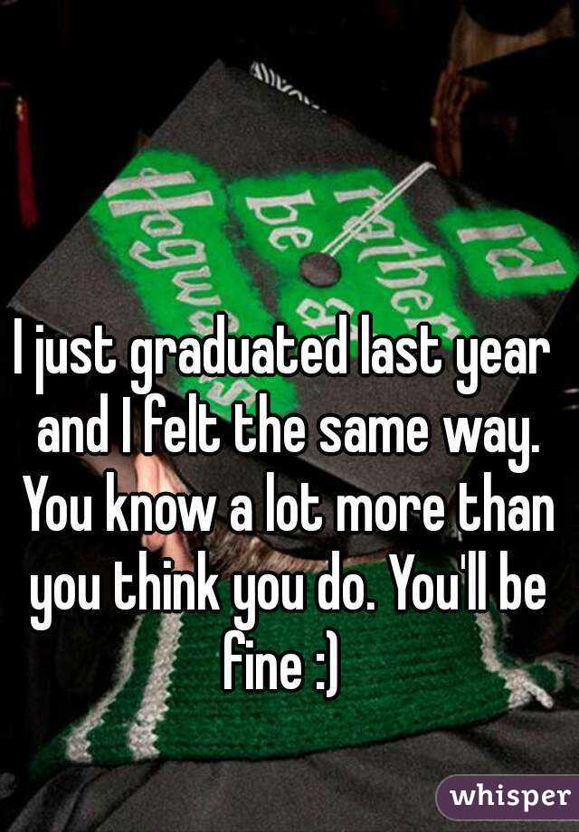 I just graduated last year and I felt the same way. You know a lot more than you think you do. You'll be fine :) 