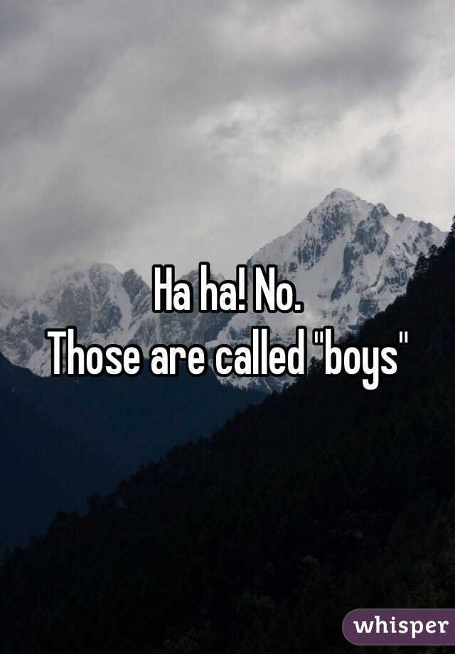 Ha ha! No.
Those are called "boys"
