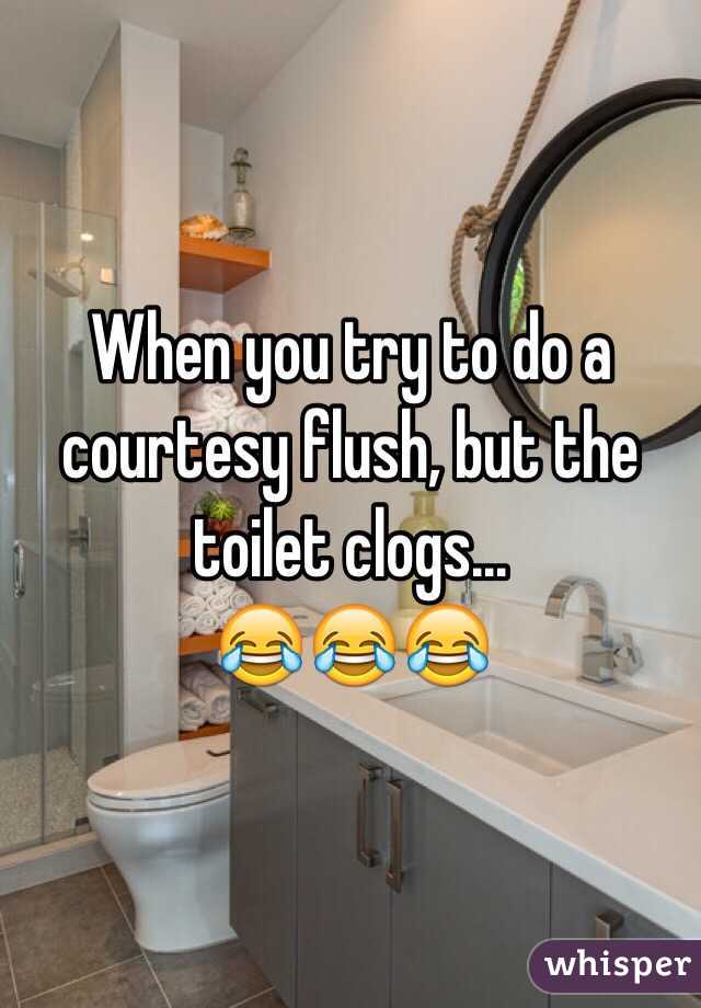 When you try to do a courtesy flush, but the toilet clogs...
😂😂😂