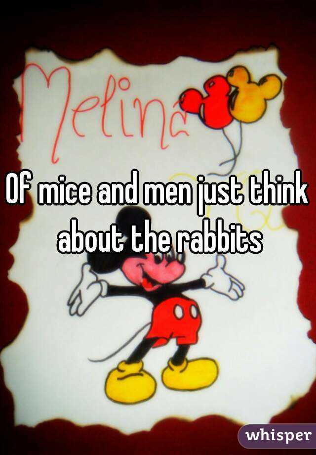 Of mice and men just think about the rabbits