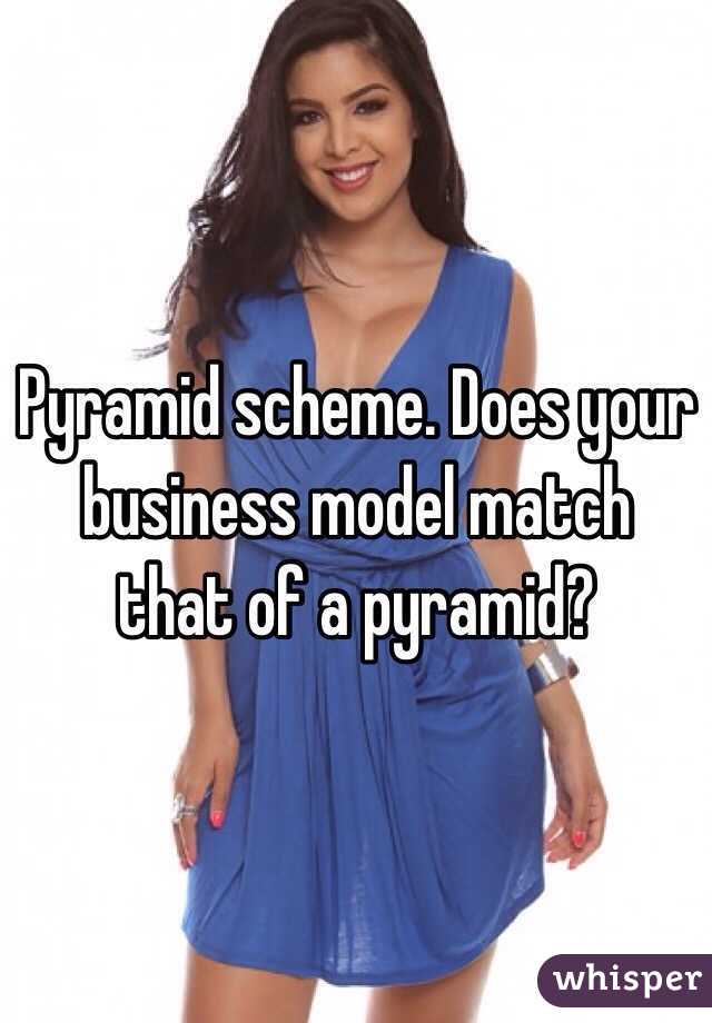 Pyramid scheme. Does your business model match that of a pyramid?