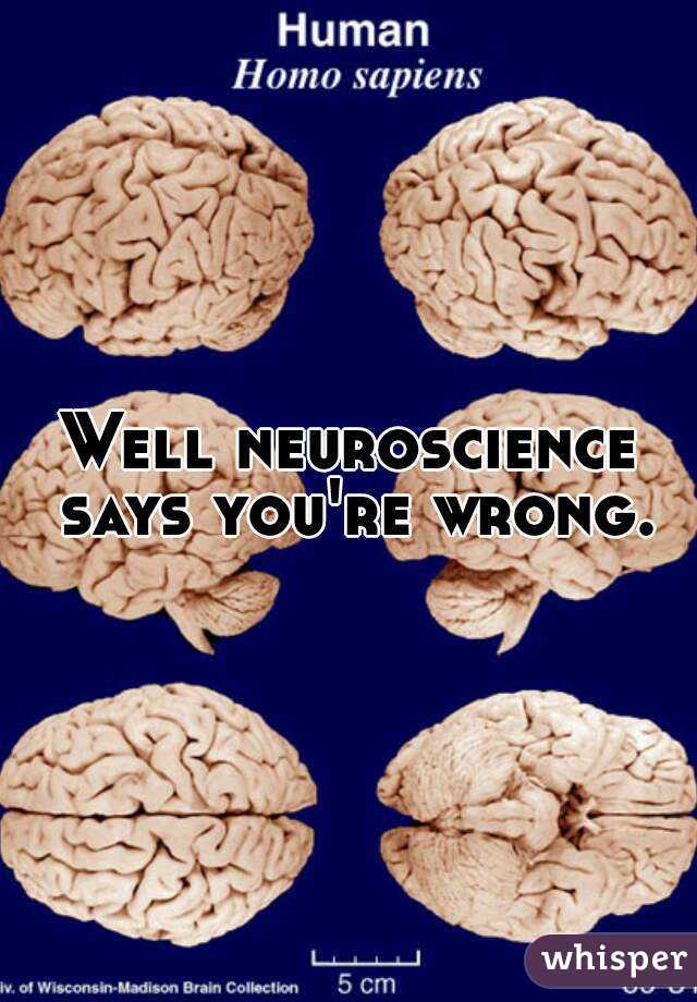 Well neuroscience says you're wrong.
