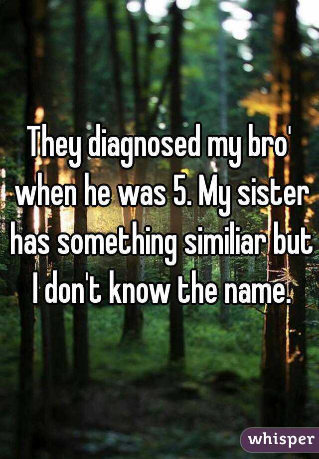 They diagnosed my bro' when he was 5. My sister has something similiar but I don't know the name.