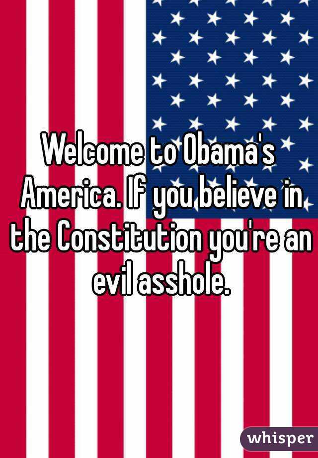 Welcome to Obama's America. If you believe in the Constitution you're an evil asshole.