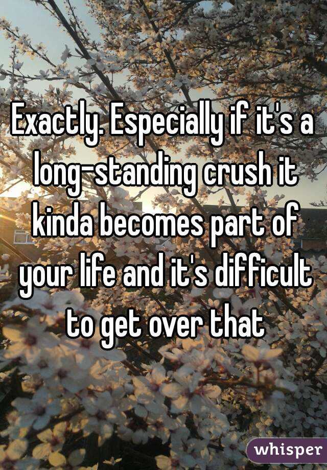 Exactly. Especially if it's a long-standing crush it kinda becomes part of your life and it's difficult to get over that