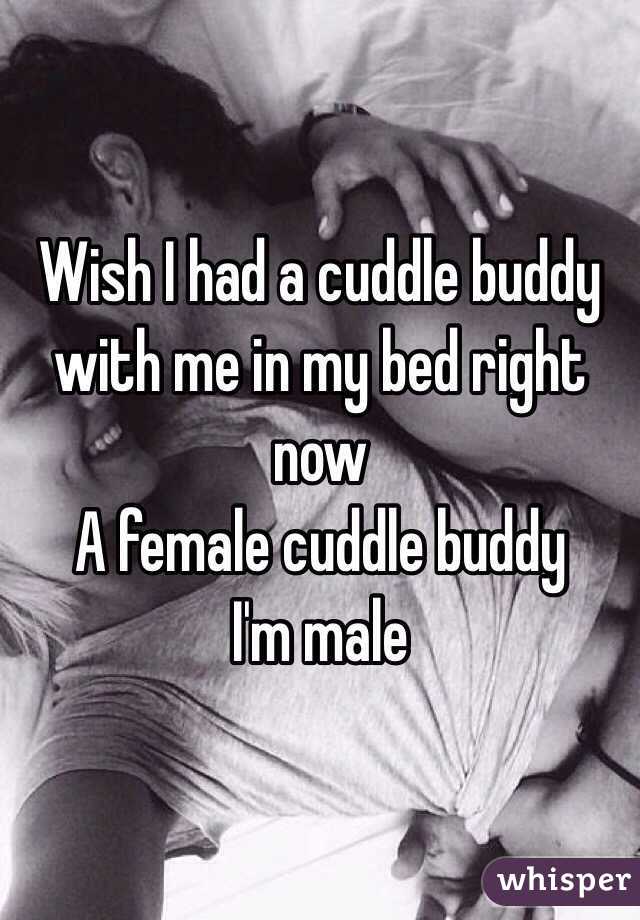 Wish I had a cuddle buddy with me in my bed right now 
A female cuddle buddy 
I'm male 