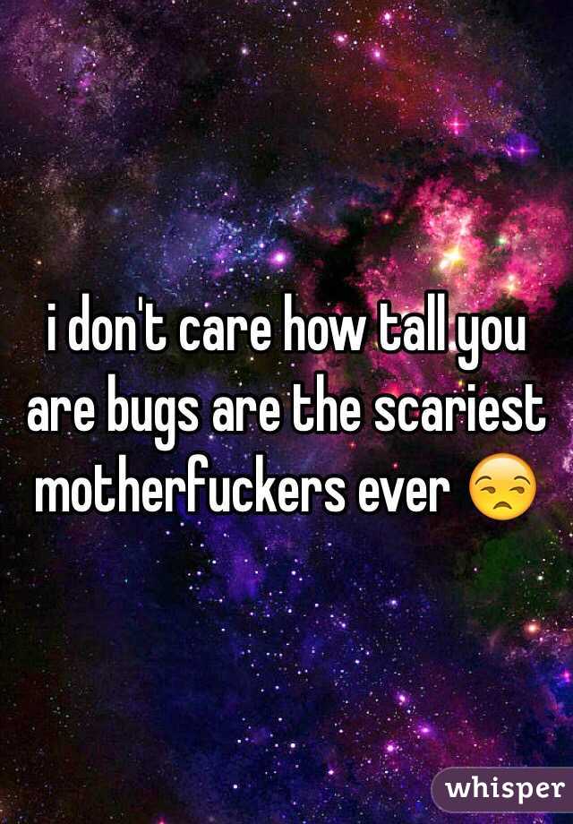 i don't care how tall you are bugs are the scariest motherfuckers ever 😒