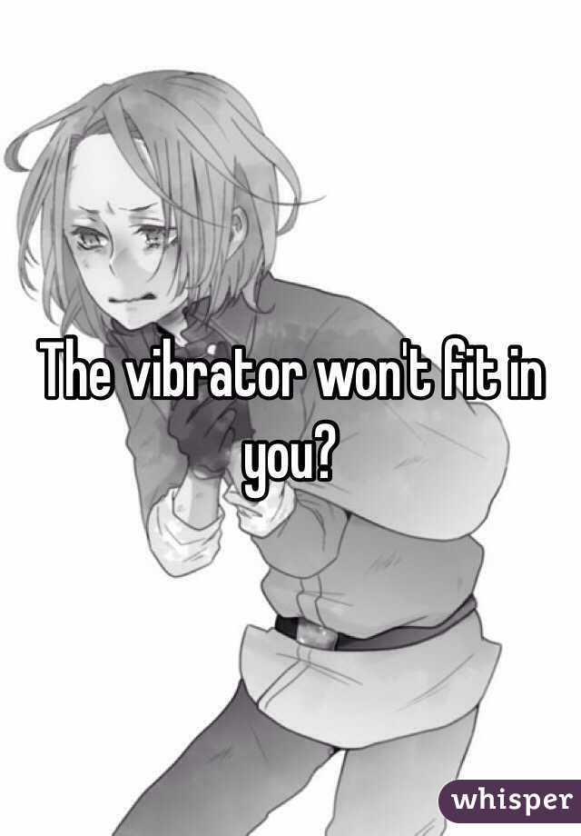 The vibrator won't fit in you? 
