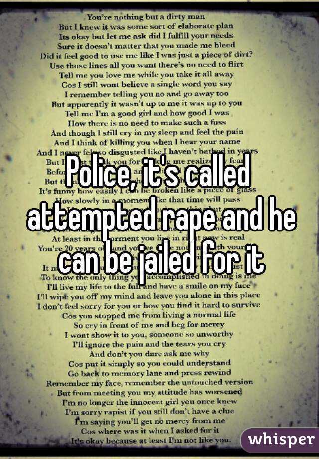 Police, it's called attempted rape and he can be jailed for it