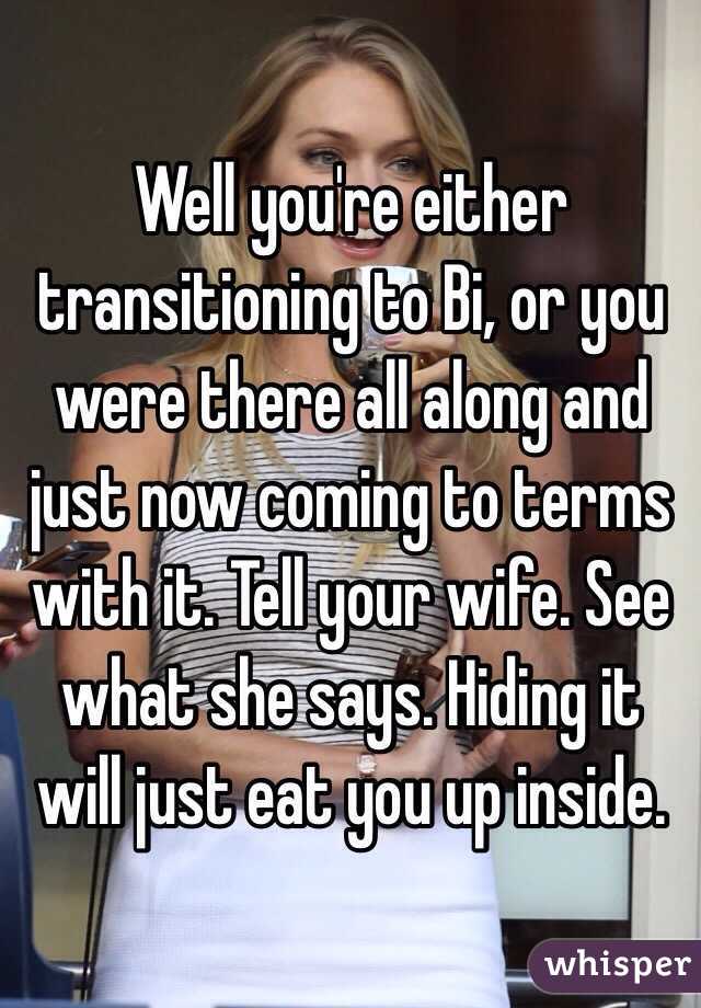 Well you're either transitioning to Bi, or you were there all along and just now coming to terms with it. Tell your wife. See what she says. Hiding it will just eat you up inside. 