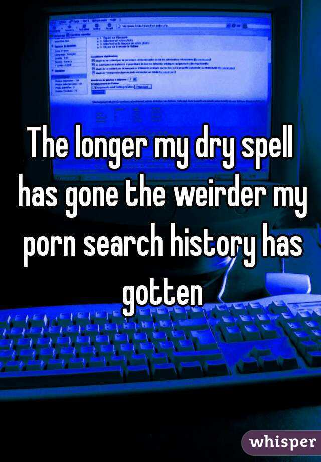 The longer my dry spell has gone the weirder my porn search history has gotten
